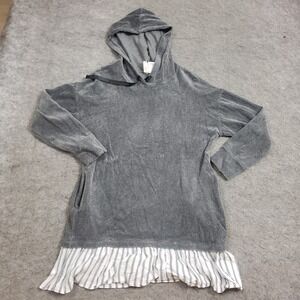 Mimi‎ Chica Sweater Womens Medium Gray Hoodie Long Sleeve Pullover Casual Ladies